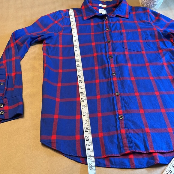 Women’s J Crew Boy Fit Flannel Shirt Size Small Blue and Red - Picture 5 of 8